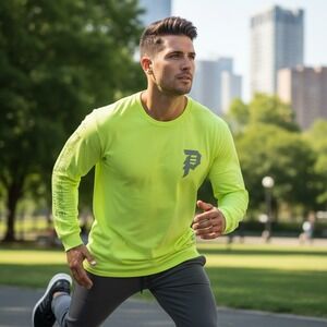 Primitive Skateboarding Long Sleeve T Shirt Neon Yellow Mens XL Graphic‎ EUC